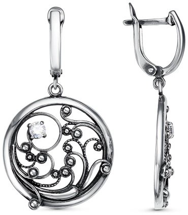 Серьги Красная пресня 33812278 вес 8.58 г серебро, фианит купить,28201