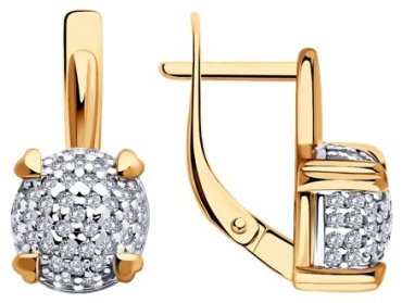 Серьги Diamant 93-120-01991-1 вес 3.9 г серебро, фианит купить,21515