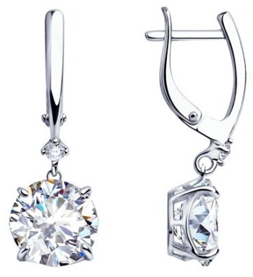 Серьги Diamant 94-121-01653-1 вес 5.6 г серебро, фианит купить,29630