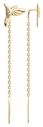 Серьги-цепочки SOKOLOV 93022416 вес 1.22 г серебро, фианит купить,11499