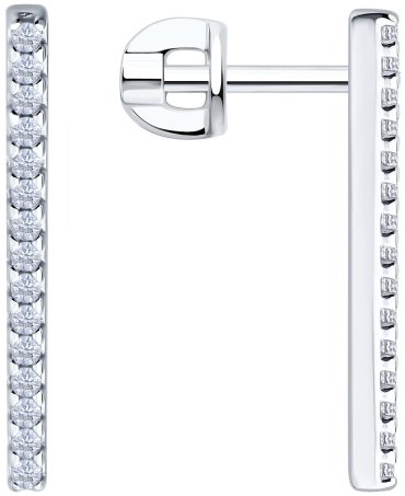 Серьги SOKOLOV 94027085 вес 2.317 г серебро, фианит купить,18862