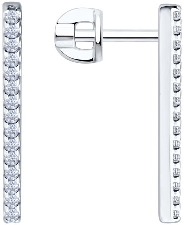 Серьги SOKOLOV 94027085 вес 2.317 г серебро, фианит купить,18862