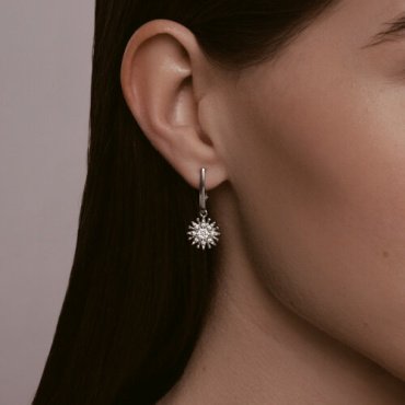 Серьги Diamant 94-121-02109-1 вес 2.76 г серебро, фианит купить,NaN