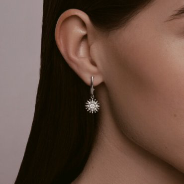 Серьги Diamant 94-121-02109-1 вес 2.76 г серебро, фианит купить,NaN