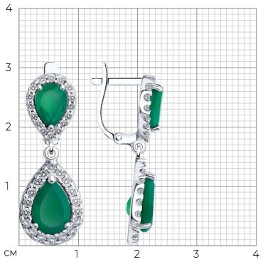Серьги SOKOLOV 92022825 вес 4.89 г серебро, агат, фианит купить,NaN