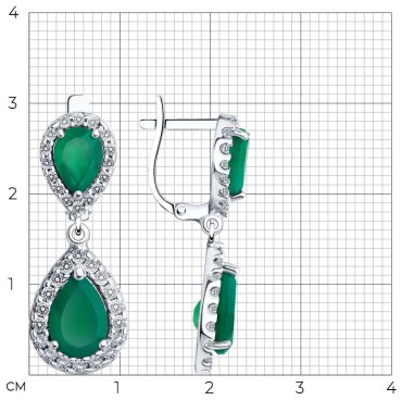 Серьги SOKOLOV 92022825 вес 4.89 г серебро, агат, фианит купить,NaN