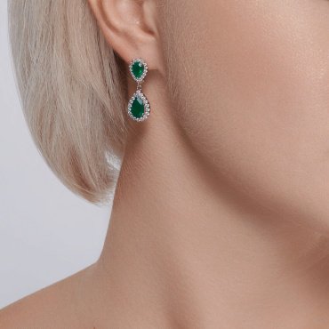 Серьги SOKOLOV 92022825 вес 4.89 г серебро, агат, фианит купить,NaN