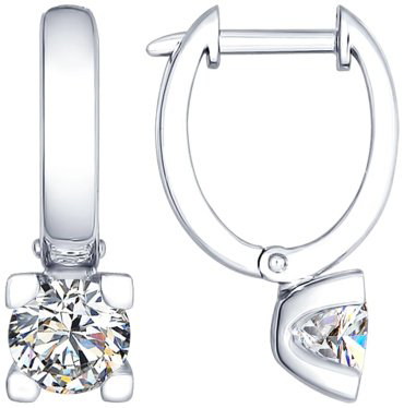 Серьги SOKOLOV 94025672 вес 3.83 г серебро, фианит купить,19668