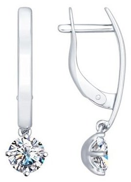 Серьги SOKOLOV 94022297 вес 2.9 г серебро, фианит купить,20520