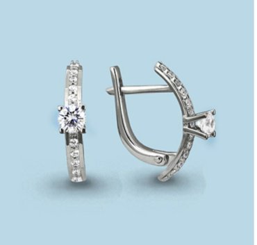Серьги AQUAMARINE 44110A.5 вес 2 г серебро, фианит купить,20638