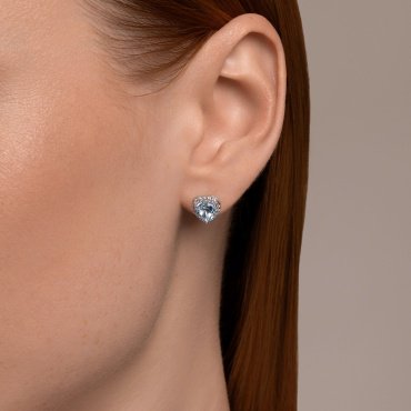 Пусеты SOKOLOV 92022956 вес 2.39 г серебро, топаз, фианит купить,NaN