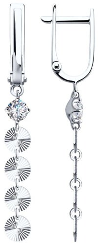 Серьги Diamant 94-121-01425-1 вес 2.31 г серебро, фианит купить,19494