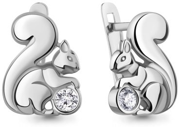 Серьги AQUAMARINE 400514А.5 вес 2.86 г серебро, фианит купить,22162