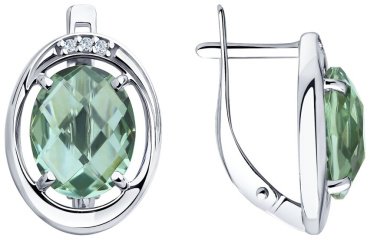 Серьги SOKOLOV 92022007_3,78 вес 3.78 г серебро, кварц, фианит купить,33570