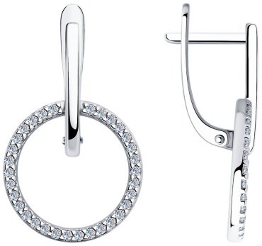 Серьги SOKOLOV 94025875 вес 2.97 г серебро, фианит купить,NaN