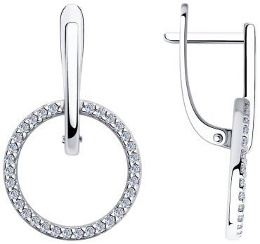 Серьги SOKOLOV 94025875 вес 2.97 г серебро, фианит купить,NaN