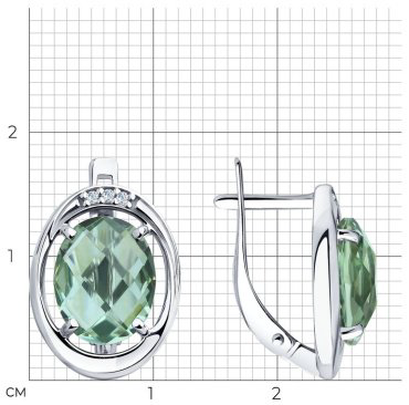 Серьги SOKOLOV 92022007_3,78 вес 3.78 г серебро, кварц, фианит купить,33570