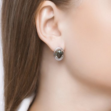 Серьги SOKOLOV 92022007_3,78 вес 3.78 г серебро, кварц, фианит купить,33570
