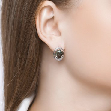 Серьги SOKOLOV 92022007_3,78 вес 3.78 г серебро, кварц, фианит купить,33570