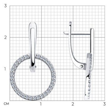 Серьги SOKOLOV 94025875 вес 2.97 г серебро, фианит купить,NaN