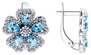 Серьги SOKOLOV 92022867 вес 3.62 г серебро, фианит купить,NaN