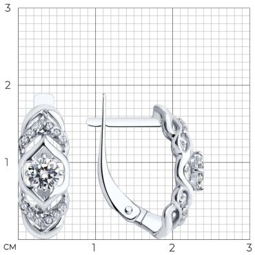 Серьги SOKOLOV 94022500-sk22 вес 2.36 г серебро, фианит купить,13159