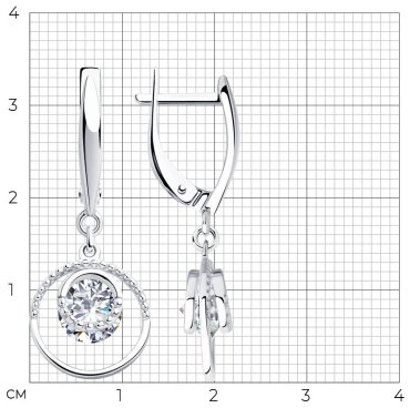 Серьги SOKOLOV 94023433 вес 4.03 г серебро, фианит купить,20000
