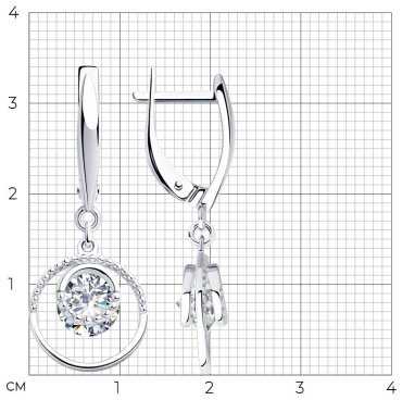 Серьги SOKOLOV 94023433 вес 4.03 г серебро, фианит купить,20000