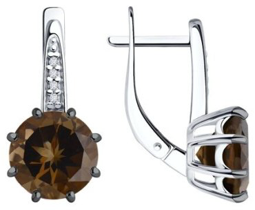 Серьги Diamant 94-320-02040-3 вес 3.4 г серебро, фианит купить,25611