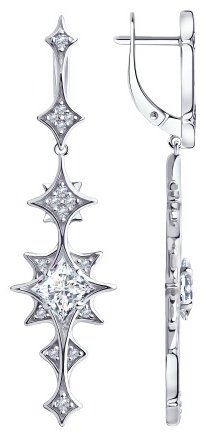 Серьги SOKOLOV 94023805 вес 7.1 г серебро, фианит купить,NaN