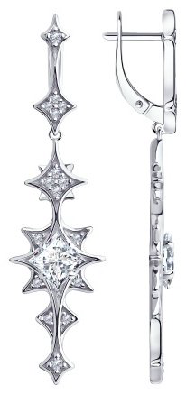 Серьги SOKOLOV 94023805 вес 7.1 г серебро, фианит купить,NaN