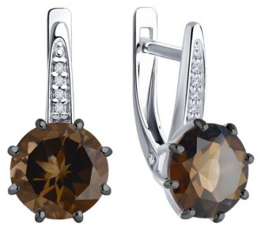 Серьги Diamant 94-320-02040-3 вес 3.4 г серебро, фианит купить,25611