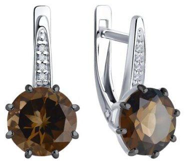Серьги Diamant 94-320-02040-3 вес 3.4 г серебро, фианит купить,25611