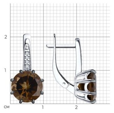 Серьги Diamant 94-320-02040-3 вес 3.4 г серебро, фианит купить,25611
