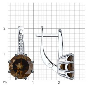 Серьги Diamant 94-320-02040-3 вес 3.4 г серебро, фианит купить,25611
