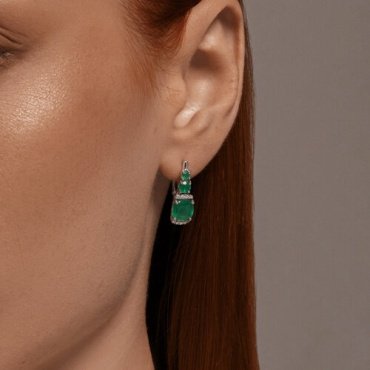 Серьги SOKOLOV 92023023 вес 3.32 г серебро, агат, фианит купить,29241