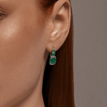 Серьги SOKOLOV 92023023 вес 3.32 г серебро, агат, фианит купить,29241
