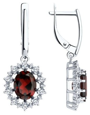 Серьги Diamant 94-321-02042-2 вес 4.93 г серебро, фианит купить,34402