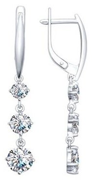 Серьги SOKOLOV 94025230 вес 3.41 г серебро, фианит купить,25650
