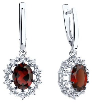 Серьги Diamant 94-321-02042-2 вес 4.93 г серебро, фианит купить,34402