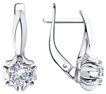 Серьги Diamant 94-120-00420-1 вес 2.7 г серебро, фианит купить,19494