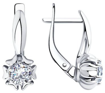 Серьги Diamant 94-120-00420-1 вес 2.7 г серебро, фианит купить,19494