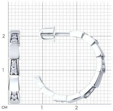 Серьги Diamant 94-122-02267-1 вес 3.27 г серебро, фианит купить,13892