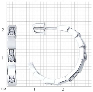 Серьги Diamant 94-122-02267-1 вес 3.27 г серебро, фианит купить,13892