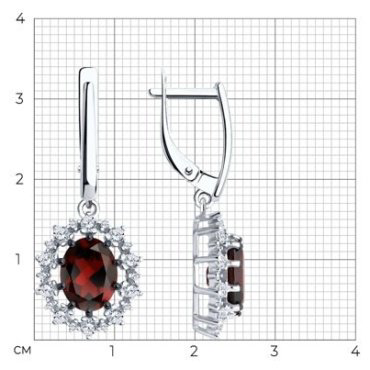 Серьги Diamant 94-321-02042-2 вес 4.93 г серебро, фианит купить,34402