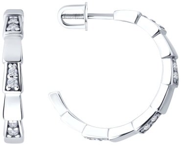 Серьги Diamant 94-122-02267-1 вес 3.27 г серебро, фианит купить,13892