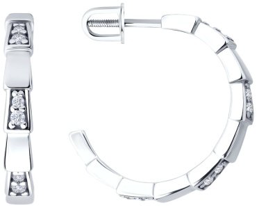 Серьги Diamant 94-122-02267-1 вес 3.27 г серебро, фианит купить,13892