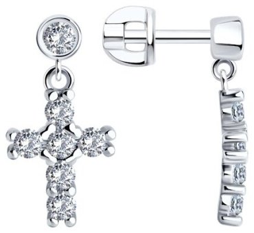 Серьги SOKOLOV 94026729 вес 2.48 г серебро, фианит купить,13159