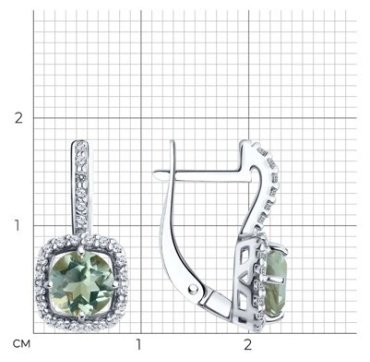 Серьги SOKOLOV 92022757 вес 2.96 г серебро, аметист, фианит купить,28097