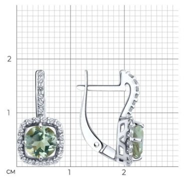 Серьги SOKOLOV 92022757 вес 2.96 г серебро, аметист, фианит купить,28097
